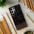 Custom Wood Initials Dark Tortoiseshell Galaxy Case